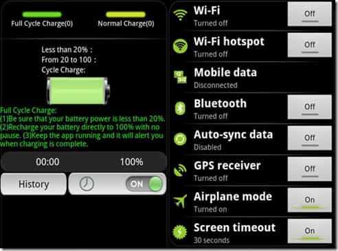 ahorrar energía en el Android con Battery Dr Saver